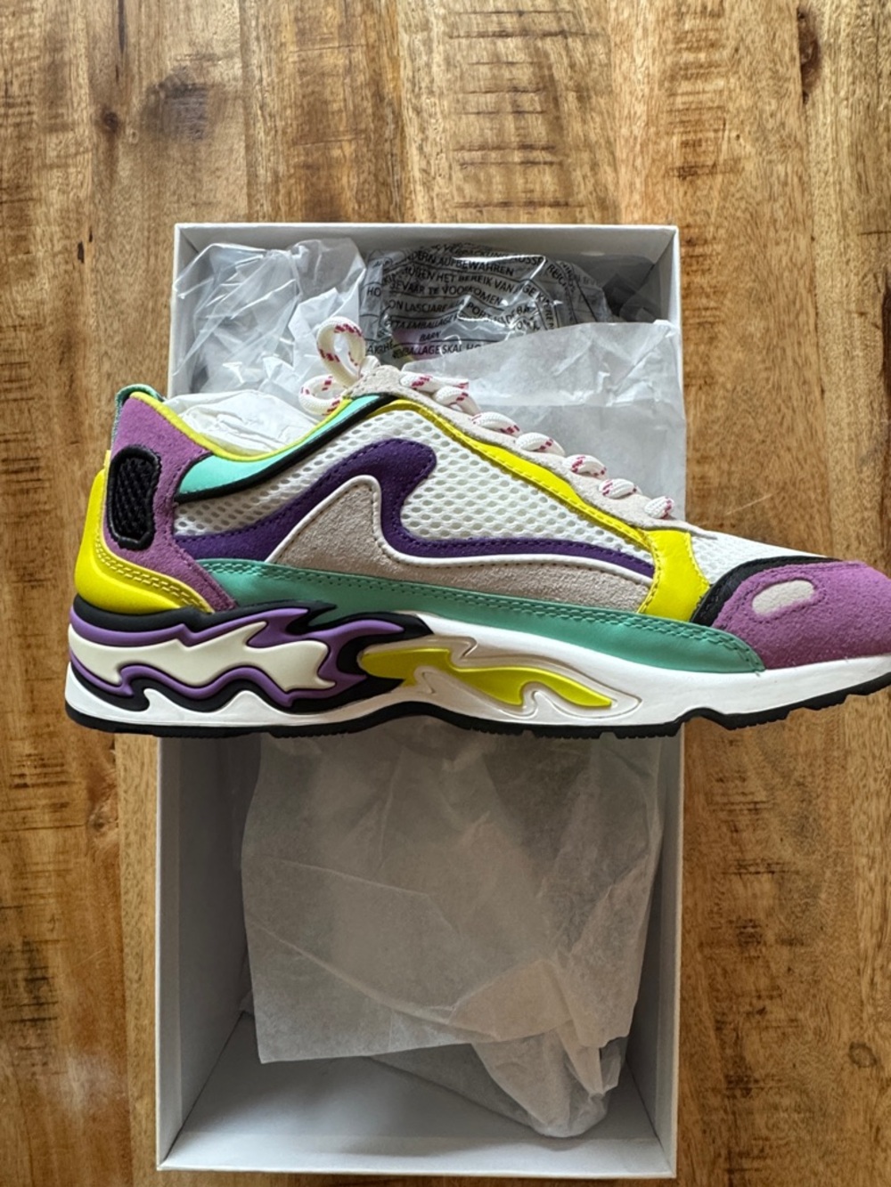 Sandro E23 Flame PARME Trainers Retro Sneakers NEW IN BOX 4.5 Womens 35 EU - Picture 4 of 7